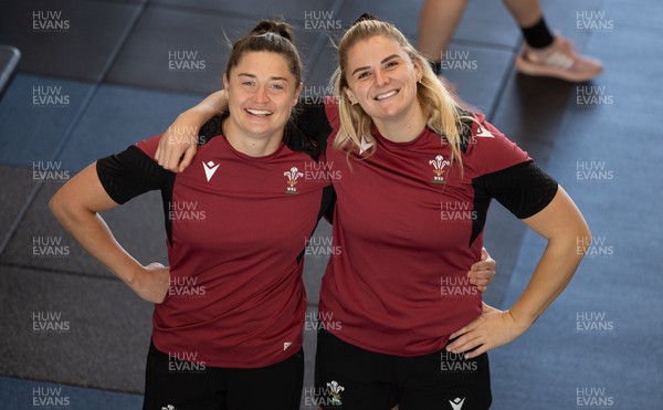 161023 - Wales Women Gym Session - Robyn Wilkins and Carys Williams-Morris ahead of a gym and weights session 
