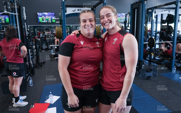 161023 - Wales Women Gym Session - Carys Phillips and Lisa Neumann during a gym and weights session 
