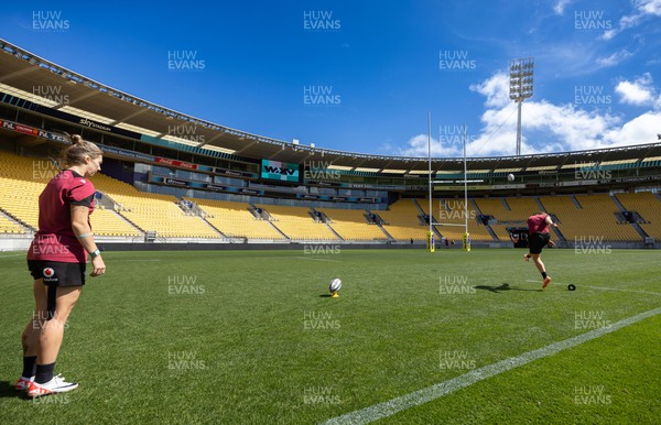 191023 - Stadium Walkthrough and Kickers Session - A general view of Sky Stadium, Wellington, where Wales will take on Canada in the first of their WXV1 matches