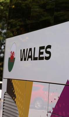 150825 - Wales Women Rugby Team - Branding on the Wales Rugby World Cup Team coach as the team leave their Vale headquarters to head to Manchester for the Women’s Rugby World Cup