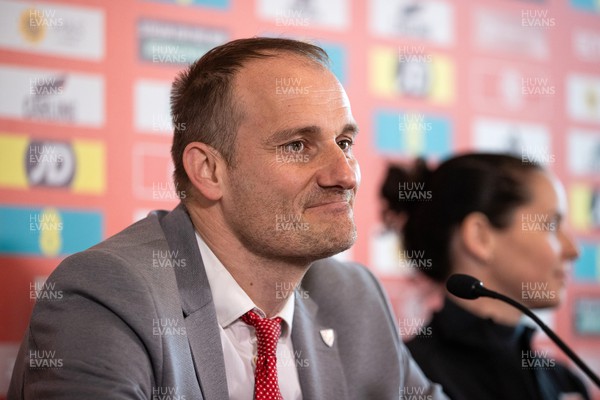 290224 - Picture shows FAW Chief Football officer Dr David Adams during a press conference for the New Cymru Women�s National Team Head Coach Rhian Wilkinson