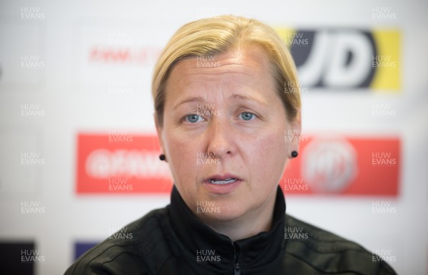 020919 - Wales Women's Media Conference and training session - Wales Women's manager Jayne Ludlow during media conference ahead of the Euro 2021 qualifying match against Northern Ireland
