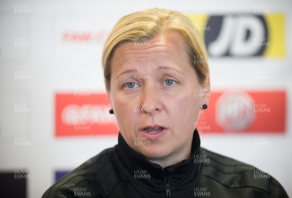 020919 - Wales Women's Media Conference and training session - Wales Women's manager Jayne Ludlow during media conference ahead of the Euro 2021 qualifying match against Northern Ireland