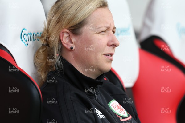 020919 - Wales Women's Media Conference and training session - Wales Women's manager Jayne Ludlow looks on during training session ahead of the Euro 2021 qualifying match against Northern Ireland