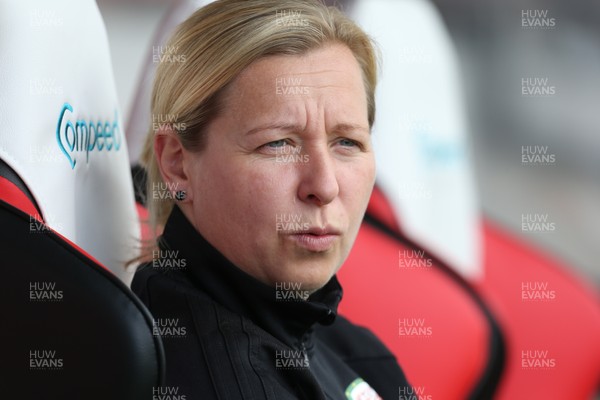 020919 - Wales Women's Media Conference and training session - Wales Women's manager Jayne Ludlow looks on during training session ahead of the Euro 2021 qualifying match against Northern Ireland