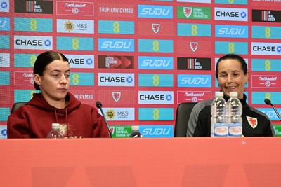 121026 - Wales Women Media Session - Angharad James  and Wales Manager Rhian Wilkinson speaks to the press ahead of their upcoming World Cup play-off match against Albania