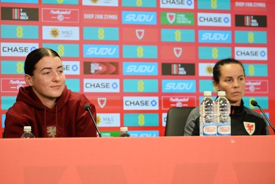 121026 - Wales Women Media Session - Angharad James  and Wales Manager Rhian Wilkinson speaks to the press ahead of their upcoming World Cup play-off match against Albania