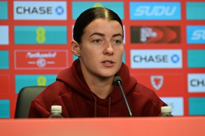 121026 - Wales Women Media Session - Angharad James  speaks to the press ahead of their upcoming World Cup play-off match against Albania
