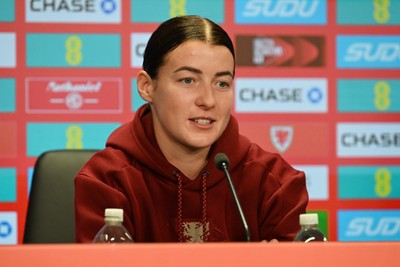 121026 - Wales Women Media Session - Angharad James  speaks to the press ahead of their upcoming World Cup play-off match against Albania