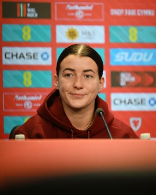 121026 - Wales Women Media Session - Angharad James  speaks to the press ahead of their upcoming World Cup play-off match against Albania