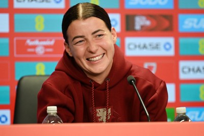 121026 - Wales Women Media Session - Angharad James  speaks to the press ahead of their upcoming World Cup play-off match against Albania