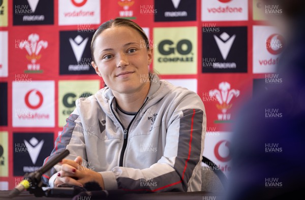 260923 - Wales Women Rugby Press Conference - Alisha Butchers during a press conference at Stadium CSM, north Wales, ahead of the match against the USA