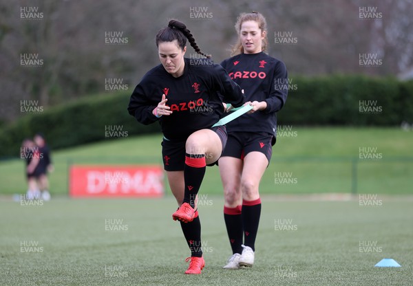 080222 - Behind the Scenes in the Wales Women Rugby Camp as they prepare for this years 6 Nations Championship - Ffion Lewis and Lisa Neumann