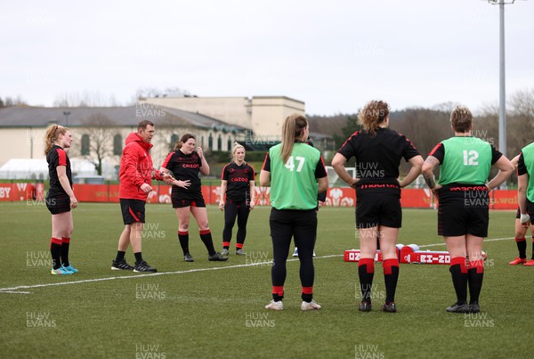 080222 - Behind the Scenes in the Wales Women Rugby Camp as they prepare for this years 6 Nations Championship - Head Coach Ioan Cunningham talks to the team