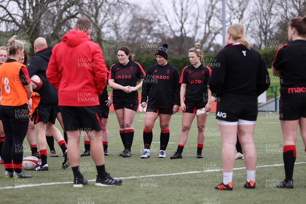 080222 - Behind the Scenes in the Wales Women Rugby Camp as they prepare for this years 6 Nations Championship - Cerys Hale, Siwan Lillicrap and Alisha Butchers