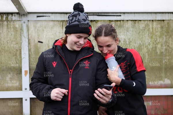 080222 - Behind the Scenes in the Wales Women Rugby Camp as they prepare for this years 6 Nations Championship - Bethan Lewis and Jasmine Joyce