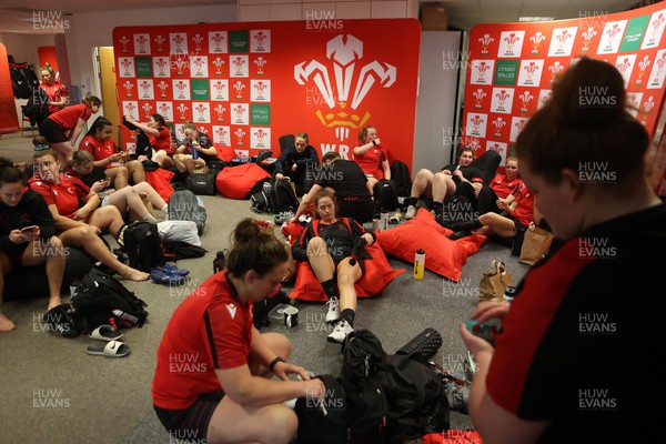 080222 - Behind the Scenes in the Wales Women Rugby Camp as they prepare for this years 6 Nations Championship - Lisa Neumann in the team room