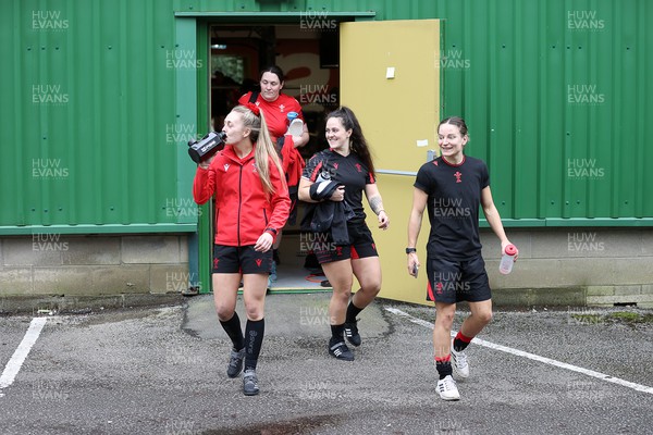 080222 - Behind the Scenes in the Wales Women Rugby Camp as they prepare for this years 6 Nations Championship - Hannah Jones, Cerys Hale, Ffion Lewis and Jasmine Joyce