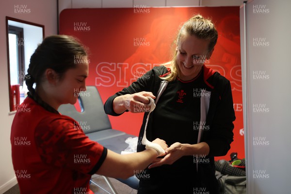 220222 - Behind the scenes with the Wales Women National Rugby team at the National Centre of Excellence at the Vale Resort Hotel - Physio Jo Perkins