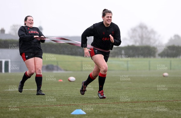 220222 - Behind the scenes with the Wales Women National Rugby team at the National Centre of Excellence at the Vale Resort Hotel - Natalia John during training