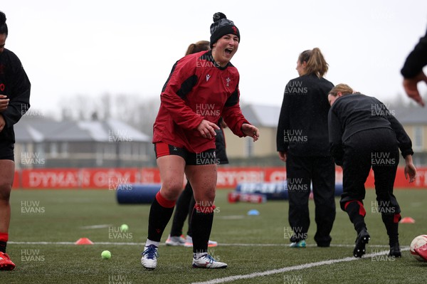 220222 - Behind the scenes with the Wales Women National Rugby team at the National Centre of Excellence at the Vale Resort Hotel - Siwan Lillicrap during training