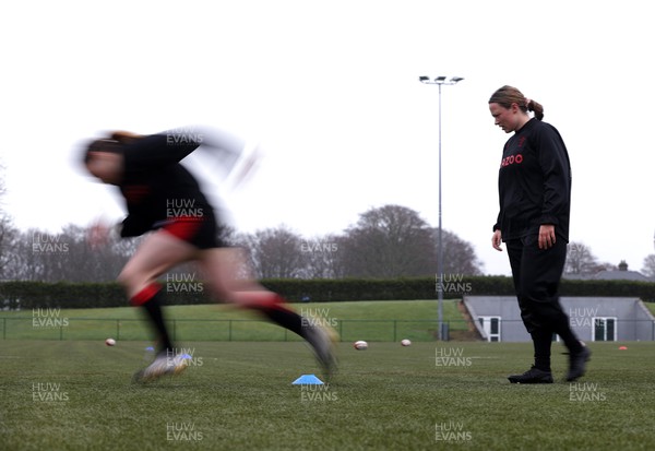 220222 - Behind the scenes with the Wales Women National Rugby team at the National Centre of Excellence at the Vale Resort Hotel - Alisha Butchers during training