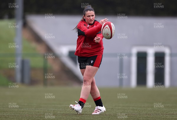 220222 - Behind the scenes with the Wales Women National Rugby team at the National Centre of Excellence at the Vale Resort Hotel - Kayleigh Powell during training