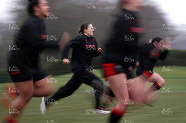 220222 - Behind the scenes with the Wales Women National Rugby team at the National Centre of Excellence at the Vale Resort Hotel - Jasmine Joyce during training