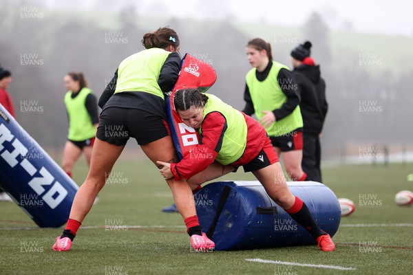 220222 - Behind the scenes with the Wales Women National Rugby team at the National Centre of Excellence at the Vale Resort Hotel - Ffion Lewis during training