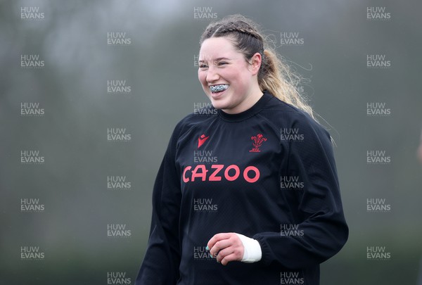 220222 - Behind the scenes with the Wales Women National Rugby team at the National Centre of Excellence at the Vale Resort Hotel - Gwen Crabb during training
