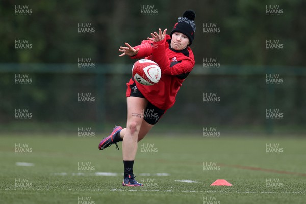 220222 - Behind the scenes with the Wales Women National Rugby team at the National Centre of Excellence at the Vale Resort Hotel - Keira Bevan during training