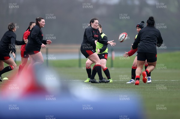 220222 - Behind the scenes with the Wales Women National Rugby team at the National Centre of Excellence at the Vale Resort Hotel - Cerys Hale during training