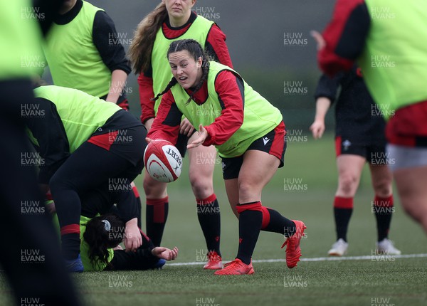 220222 - Behind the scenes with the Wales Women National Rugby team at the National Centre of Excellence at the Vale Resort Hotel - Ffion Lewis during training