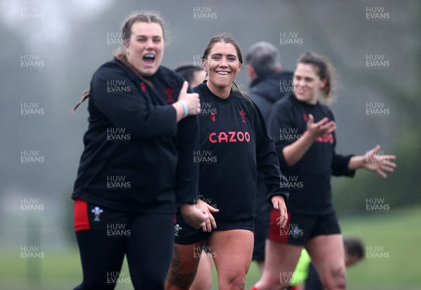 220222 - Behind the scenes with the Wales Women National Rugby team at the National Centre of Excellence at the Vale Resort Hotel - Georgia Evans during training