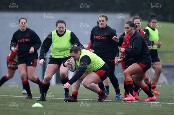 220222 - Behind the scenes with the Wales Women National Rugby team at the National Centre of Excellence at the Vale Resort Hotel - Gwenllian Pyrs during training