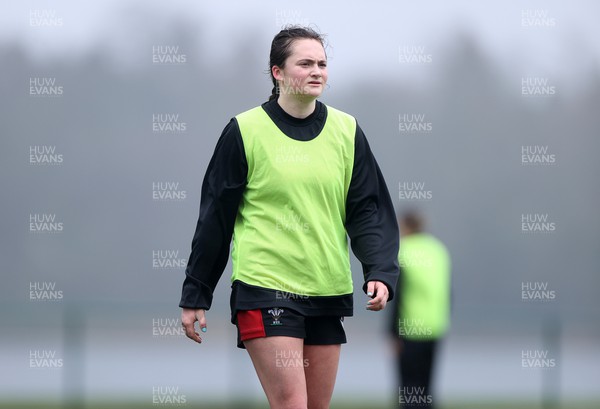 220222 - Behind the scenes with the Wales Women National Rugby team at the National Centre of Excellence at the Vale Resort Hotel - Caitlin Lewis during training