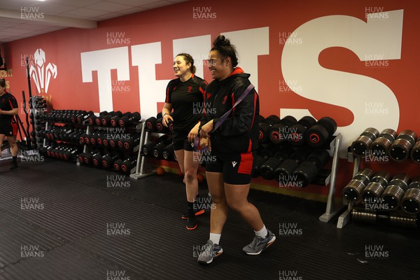 220222 - Behind the scenes with the Wales Women National Rugby team at the National Centre of Excellence at the Vale Resort Hotel - Gwen Crabb and Sisilia Tuipulotu