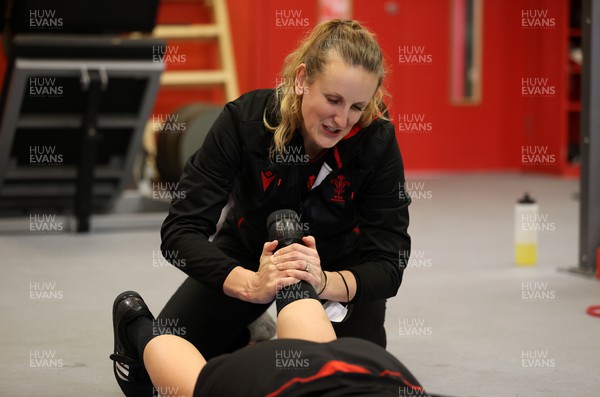220222 - Behind the scenes with the Wales Women National Rugby team at the National Centre of Excellence at the Vale Resort Hotel - Physio Jo Perkins
