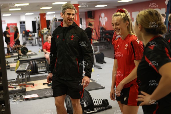 220222 - Behind the scenes with the Wales Women National Rugby team at the National Centre of Excellence at the Vale Resort Hotel - Eifion Roberts and Hannah Jones