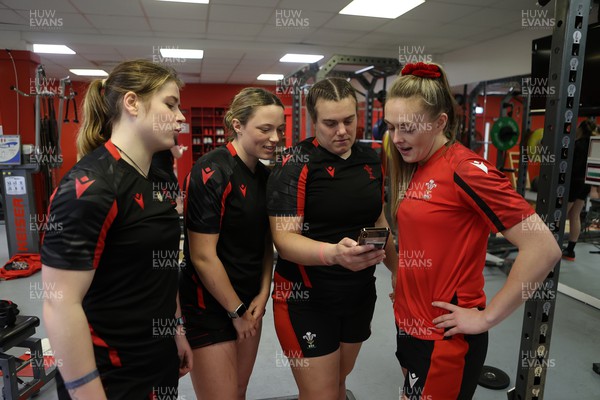 220222 - Behind the scenes with the Wales Women National Rugby team at the National Centre of Excellence at the Vale Resort Hotel - Bethan Lewis, Alisha Butchers, Carys Phillips and Hannah Jones