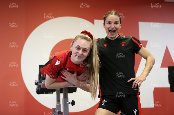 220222 - Behind the scenes with the Wales Women National Rugby team at the National Centre of Excellence at the Vale Resort Hotel - Hannah Jones and Jasmine Joyce