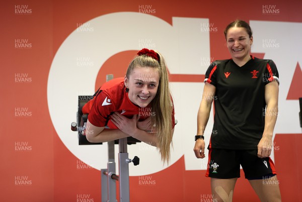 220222 - Behind the scenes with the Wales Women National Rugby team at the National Centre of Excellence at the Vale Resort Hotel - Hannah Jones and Jasmine Joyce