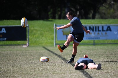 250725 - Wales Women Rugby Team Run at Surfers Paradise Rugby Club - Lleucu George during Wales’ Captains Run ahead of the first test match against Australia