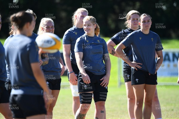 250725 - Wales Women Rugby Team Run at Surfers Paradise Rugby Club - Bethan Lewis during Wales’ Captains Run ahead of the first test match against Australia