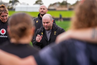 310725 - Wales Women Rugby Captain’s Run - Sean Lynn, Wales Women head coach during Wales’ Captain’s Run ahead of the second test against Australia
