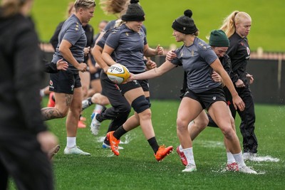 310725 - Wales Women Rugby Captain’s Run - Carys Cox during Wales’ Captain’s Run ahead of the second test against Australia