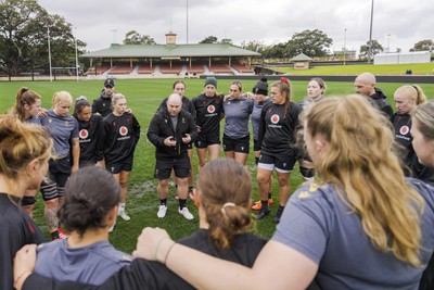 310725 - Wales Women Rugby Captain’s Run - Sean Lynn, Wales Women head coach during Wales’ Captain’s Run ahead of the second test against Australia