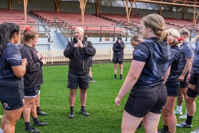310725 - Wales Women Rugby Captain’s Run - Mike Hill, Wales Women forwards coach during Wales’ Captain’s Run ahead of the second test against Australia