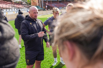 310725 - Wales Women Rugby Captain’s Run - Mike Hill, Wales Women forwards coach, during Wales’ Captain’s Run ahead of the second test against Australia