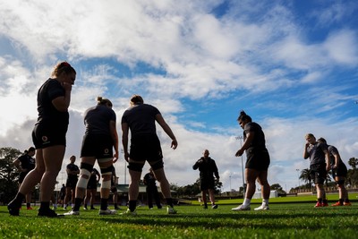 310725 - Wales Women Rugby Captain’s Run - A general view of training during Wales’ Captain’s Run ahead of the second test against Australia